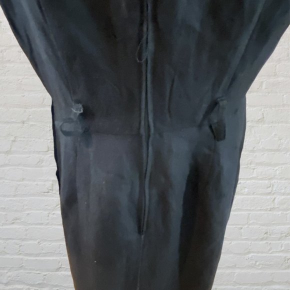 NEW YORK STUDIO -- Maxi Dress, Black Linen with Side Buttons, Sleeveless, Lined - Picture 7 of 16